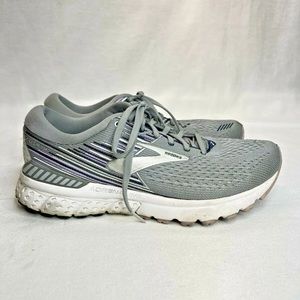 LOWEST PRICE Brooks Adrenaline GTS 19 Women"s Grey/Lavender/Navy SZ 9 No Insoles